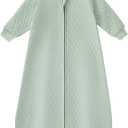 Yoofoss Baby Sleep Sack 12-18 Months 1.0 Tog Long Sleeve Sleep Sack Organic Cotton Wearable Blanket for Toddlers 2-Way Zipper Quilted Sleeping Sacks(Large)