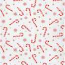 Pfrewn Christmas Crib Sheets for Boys Girls Red Candy Cane Snowflakes Fitted Crib Sheet Fits Standard Crib Mattress Pads Winter Pattern Stretch Soft Toddler Baby Sheet,52x28IN