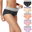 POKARLA Womens Cotton Underwear High Waist Full Coverage Briefs Soft Breathable Postpartum Panties Stretch Underpants M