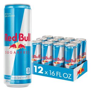 Red Bull Sugar Free Energy Drink with 151mg Caffeine plus Taurine & B Vitamins, 16 Fl Oz, Pack of 12 Cans (EXP 08/17/27)