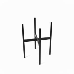 Black Metal Adjustable or Fixed-Width Plant Stand