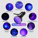 GLOSSDAY UV Flashlight Black Light, 100 LED Black Light Flashlight for Dog/Cat Pet Detector, Scorpions Finder