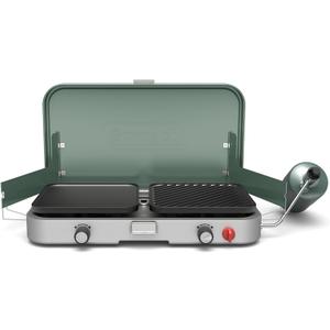 Coleman Cascade 3-in-1 Outdoor Camp Stove, Portable Cooktop with Included Cast-Iron Grill & Griddle Accessories, 24,000 BTUs of Power for Camping, Tailgating, Grilling