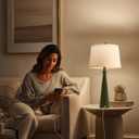 Oneach 25.75" Green Table Lamp Set of 2, Bedside Lamps with USB Ports, Modern Nightstand Lamps Set for Living Room Bedroom House Bedside Home Office Family