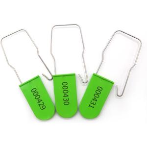 2 x 100 Pcs Plastic Wire Padlocks, Numbered Electric Meter Seals Disposable Anti-Tamper Locks, Metal Wire Padlocks, Plastic Padlock Security Seal with Metal Wire (Green)