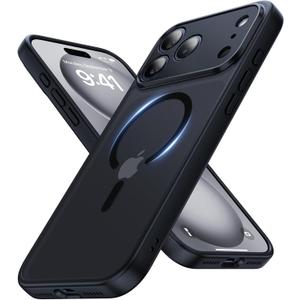 Magnetic for iPhone 17 Pro Case [Full Camera Protection][Military-Grade Protection][Compatible with MagSafe] Shockproof Protective Slim Phone Case for iPhone 17 Pro, Black