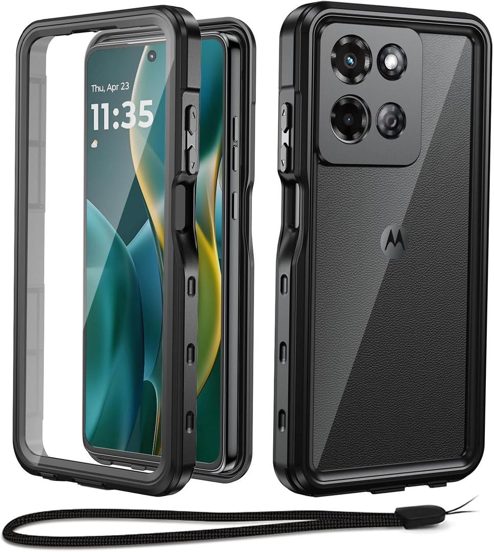 Beasyjoy for Moto G 5G 2025 Case Waterproof, IP68 Underwater with Built-in Screen Protector, Full Body Military Grade Shockproof Dustproof Protective Rugged Cover for Motorola G 5G 2025, Black