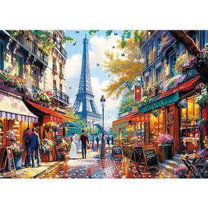 1000 Pieces Puzzle for Adults - Charming Paris Puzzle for Adults Children - Recycled Paper Jigsaw Puzzle 1000 Pieces - Fun and Challenging Family Game Great Gift Idea, Finished Size is 28 * 20 in