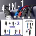 4 in 1 Multi Charging Cable, Charging Cords for Multiple Devices 3Pack 5FT