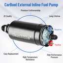 CarBole Universal Electric External Inline Fuel Pump, 12V 300LPH High Flow Rate, with Mounting Bracket Clamp