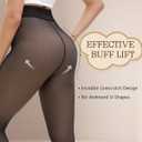 Bebila Fleece Lined Tights Women, Fake Translucent Warm Tights for Winter Sheer Pantyhose Thermal Leggings (Black, S)