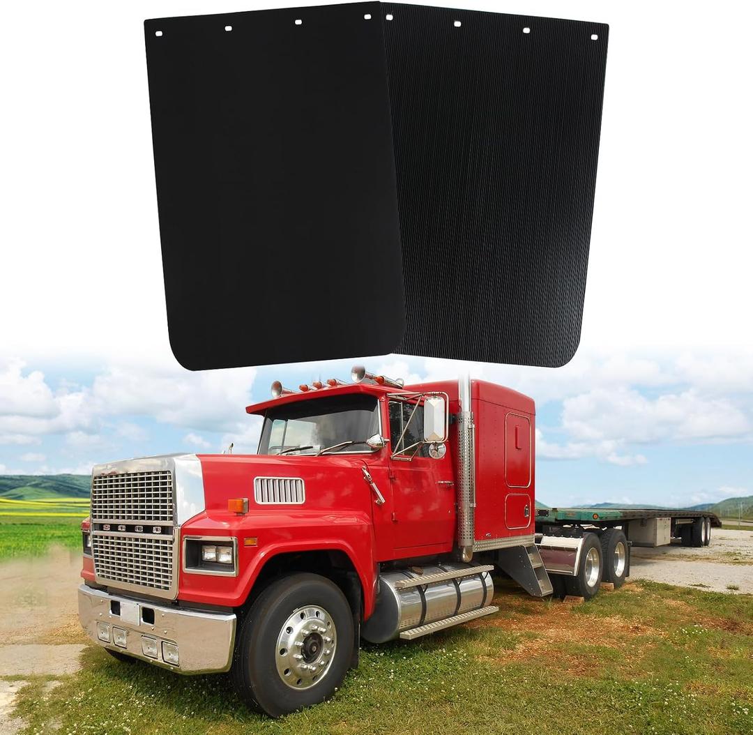 Mud Flaps for Semi Truck 24x36Polymer Truck Mud FlapsHeavy Duty Semi Mud Flapfor Semi Truck TrailerAnti-SplashWeather Resistant, Easy InstallationPair