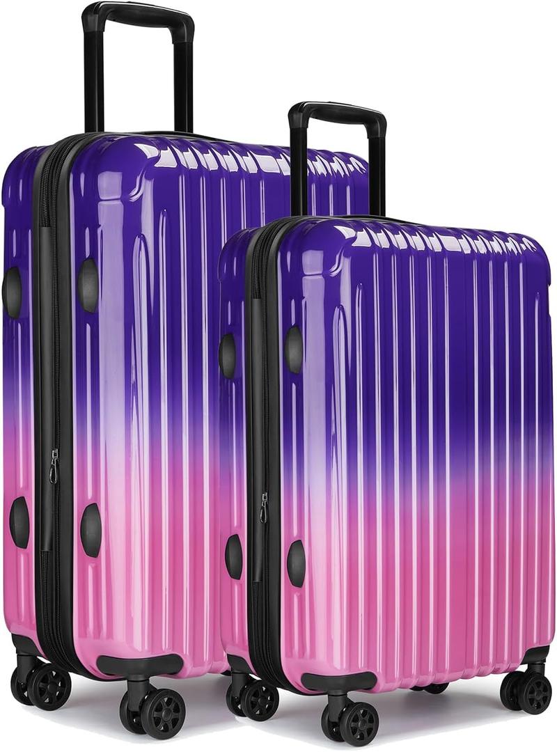 Luggage Set, 20 Inch Carry on Luggage, 24 Inch Checked Luggage Lightweight Hardside Suitcase With Spinner Wheels, TSA Lock, 2-Piece Set