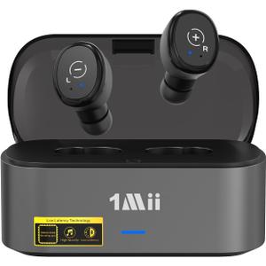 1Mii Wireless Earbuds for TV Watching,TV Headphones Wireless for Seniors with Transmitter Charging Base,2.4G Low Latency,Plug & Play, Compatible with TVs with Optical, AUX,or RCA Audio Output
