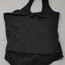 REORIA Butsmooth Women's Trendy Sexy Plunge One Shoulder Sleeveless V Backless Going Out Tank Bodysuits Tops (Medium, Black)