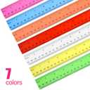 2 x Unjoo Clear Plastic Ruler 12 Inch Straight Rulers, Assorted Colors (8 Pack)