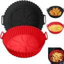 Silicone Liners for Ninja Air Fryer AF101/161/150, Compatible with COSORI/Gourmia/PowerXL/Instant Essentials/Fabuletta/Chefman/Dreo/Ultrean Air Fryer 3-5QT (Black+Red)