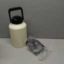 EALGRO Gallon Insulated Water Bottle Jug with Straw, 128 oz Large Stainless Steel Sports Metal Water Canteen With Handle, Thermal Water Cup Mug with 2 Lids, Cream