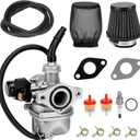 PZ19 Carburetor 19mm Compatible with TaoTao 50cc 70cc 90cc 110cc 125cc ATV Pit Dirt Bike Coolster Apollo Baja Kazuma Falcon DB10 DB24 GK110 4Wheeler ATV Go Kart CRF50 XL70 (Black)