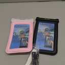 [Floatable 2 Pack Floating Waterproof Phone Pouch Case Up to 8.5", IPX8 Waterproof Phone Double Bag, Dry Bag for iPhone 17 16 15 14 13 Pro Max Galaxy S24+ S23, Beach Cruise Ship Essentials (Black+Pink)