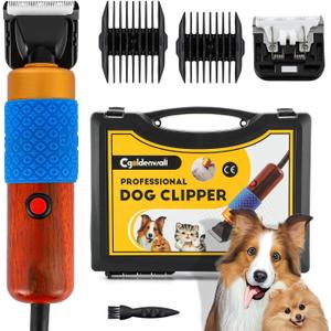 CGOLDENWALL Dog Hair Clipper for Grooming 200W Pet Clipper Kit with Spare Blade, Low Noise&Vibration, Animal Grooming Trimmer for Cat Sheep Dog