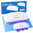 2 Pack UV Light for Resin, Large Size Foldable UV Resin Lamp and Mini Portable Light, Fast Curing and Light Weight UV Lamp, Resin Kits for Jewelry Making, DIY Craft