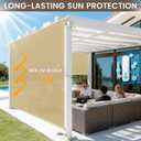 Outdoor Roller Shades for Patio, 9' W x 8' H Cordless Patio Shades Roll Up Outdoor Blinds with Splicing Design, 90% UV Protection for Porch Gazebo Pergola, Sesame