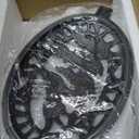 Wood Stove Steamer Humidifier 2.5 Quart with Decorative Wolf Pattern, Cast Iron Steamer for Wood Stove Rust Resistant Matte Black