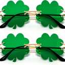 St. Patrick's Day Sunglasses: Irish Shamrock Sunglasses Green Four Leaf Clover Leprechaun Glasses Party Decorations