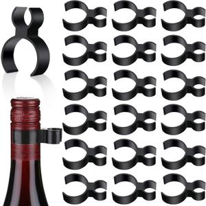 Champagne Bottle Glitter Single Holder Safety Clips Black Plastic Bottle Service Glitter Clips for Candle Christmas Parties Wedding Ceremony Anniversaries Home Kitchen (18)