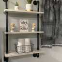 HDDFER White Floating Shelves 24 inch Pipe Wall Shelves Bathroom Shelves Over Toilet with Wood Planks Industrial Pipe Floating Shelves Farmhouse Bathroom Pipe Shelves Wall Mounted, 3Tier24in