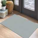 EARTHALL Small Area Rug 2x3 Ft Washable Rugs for Entryway Non Slip Braided Throw Rugs Door Mat Indoor Outdoor Entrance Cotton Woven Carpet for Kitchen Foyer Front Door, Turquoise/Gray