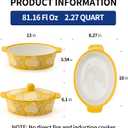 Ceramic Casserole Dish With Lid, Casserole Dishes for Oven, Baking Dish Lasagna Pans For Cooking, Oval Baking Pan, Dutch Oven, Perfect for Bread Baking and Serving, Housewarming, Christmas - Yellow, 13" Large