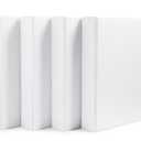 Amazon Basics 3 Ring Binders, 1.5 Inch D-Ring Organizer for School, Home Office, White, 4 Pack
