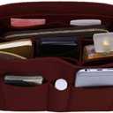 ZTUJO Purse Organizer Insert, Felt Bag Organizer For Handbag Purse Organizer,13 Colors, 6 Size (Small, Wine Red)