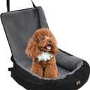 Dog Car Seat for Small Medium Dogs Under 30 lbs, Fully Detachable and Washable Cat Booster Car Seats for Front & Black Seat with Safety Leash Belt (Grey+Black), 19.7"L x 19.4"W x 12.5"H