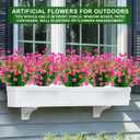 TURNMEON 20 Bundles Artificial Flowers for Outdoors, Summer Spring Grass Camellia Fake Flowers Plastic Plants, UV Resistant No Fade Faux Greenery for Gardens Porch Yards Cemetery Decor 500 Heads (Pink)