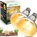 2 Pack 100W Reptile Heat Lamp Bulbs, Full Spectrum UVA/UVB Reptile Light Bulb and Basking Spot Light, UVB Light for Reptiles and Bearded Dragon, Turtle, Lizard, Snake, Amphibians
