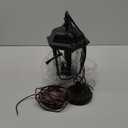 Euri Lighting EHL-130W-MD, Flickering Flame Hanging Lantern, Water Glass, with Integrated Security Light (3000K), Wall Switch Selectable Function, Water Glass, Oil Rubbed Bronze Housing