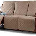 Ruaozz Waterproof Recliner Couch Covers 3 Seater Light Brown  22"D x 92"W x 38"H