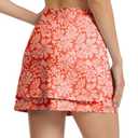 Women High Waisted Golf Skort Built-in Shorts,Ruffle Tennis Skort with Pockets Athletic Sports Skirt, M