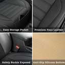 2 Pack Leather Front Car Seat Covers,Bottom Seat Covers for Cars,Driver Car Seat Cover,Luxury Seat Protectors,Waterproof,Full Wrap,for Most Vehicles,Sedan,Truck,SUV(Black)