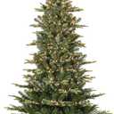 Puleo International 6.5ft Pre-Lit Slim Aspen Fir Artificial Christmas Tree with 350 Clear Lights, 760 Realistic Dense Branch Tips, Easy Setup Artificial Trees with Sturdy Metal Stand