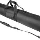 HEMMOTOP Tripod Bag, 47x7in All Sides Thick Tripod Carrying Case with Shoulder Strap and Handle, Heavy Duty Light Stand Bag with Two Zippered Pockets for Pool Cue, Speaker Stand -R12018
