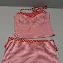 Verdusa Women's 2 Piece Polka Dots Striped Tankini Swimsuits Halter Tankini Tops with Boyshorts Set