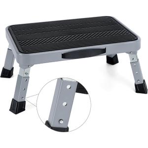 Height-Adjustable 7"- 9" Folding Step Stool with Non-Slip Platform 10" x 15" - Portable Step Ladder for Adults and Kids - Perfect for Office, Kitchen, Home - Sturdy - Supports up to 330 Lbs