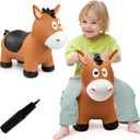 VangeBow Bouncy Horse for Toddlers 1-3, Inflatable Jumping Bouncy Animal Hopper Toys for 1 2 3 4 5 Year Old Girl Boy Kid First Birthday Gift, Outdoor Indoor Soft Play Equipment Bouncer (Pump Included)