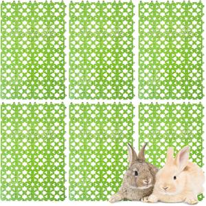 Kathson 6PCS Rabbit Cage Mat Floor Bunny Foot Resting Pads Plastic Cage Mat for Pet Cats Dogs Hamster Rat Chinchilla Guinea Pig and Other Small Animals (Green)