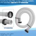 1.5" Pool Pump Hose for Coleman Intex, 1.5 inch Pool Hoses for Above Ground Pools 29060E Pool Filter Hoses for Sand Filter Pumps & Saltwater Systems, 59" Long Replacement Hoses (2 Pack)