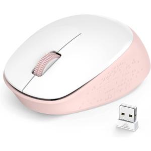 LeadsaiL Wireless Mouse, 2.4G Silent, USB, 3 Buttons, 1600 DPI, White, Ambidextrous, 5m Range, 1 AA Battery, Windows 10/8/7/Mac/Linux Compatible
